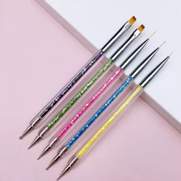 iFwevs Nail Art Brushes,5pcs Double Ended Brush & ...