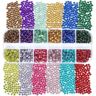 4968Pcs Rhinestones for Nail Art Glass Crystals,6 ...