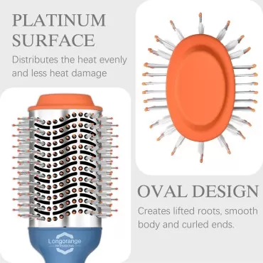 Longorange Pro Styler - Ionic Hair Dryer Brush Blow Dryer Brush in One | Hot Air Brush Styler and Dryer for Women | 3 Inch for Smooth, Frizz-Free Results for All Hair Types | Platinum Limited Edition