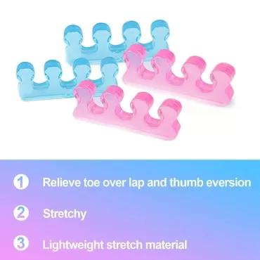 Gel Toe Separators for Separation Toenails - Overlapping Toes Alignment,Pedicure Toe Spacers,Bunions,Big Toe Corrector?Blue+Red?