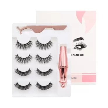 4Pairs 2Styles Extension Eyelashes Kit,Eyelashes M...