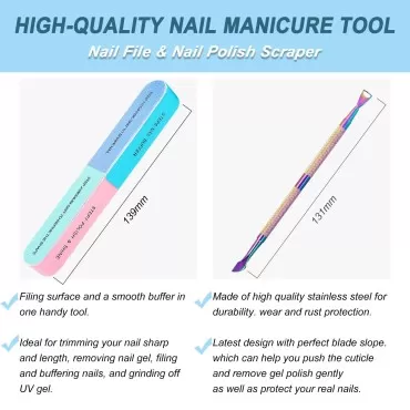 Gel Nail Polish Remover 15ml with Nail File & Nail...