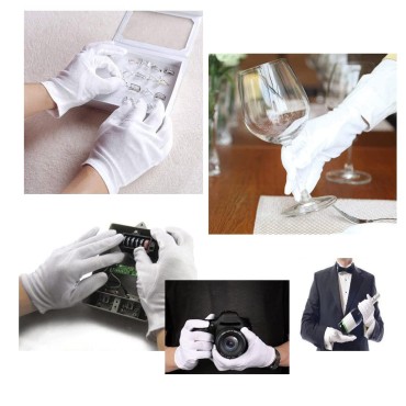 White Cotton Gloves, 12 Pairs of White Gloves are ...