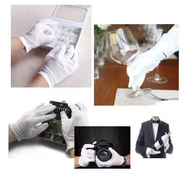 White Cotton Gloves, 12 Pairs of White Gloves are ...