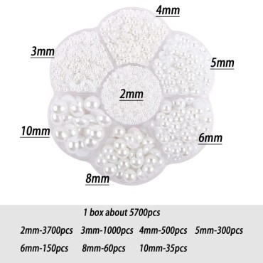 5800Pcs Half Pearls for Crafts, Flatback Pearls fo...