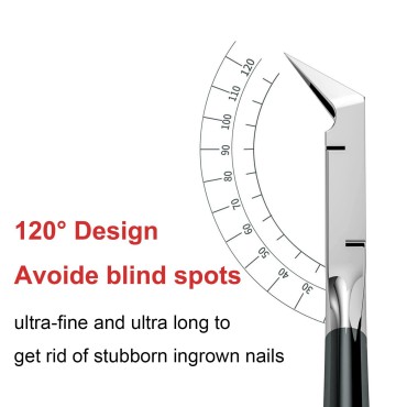 Ingrown Toenail Clipeprs, Toenail Clipper Straight Blade for Ingrown and Thick Nails, Ingrown Toenail Removal Kit include Tweezers, Ingrown Toenail File and Lifters (Black)
