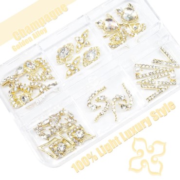 24pcs Luxury Nail Charms Heart Charms for Nails, q...