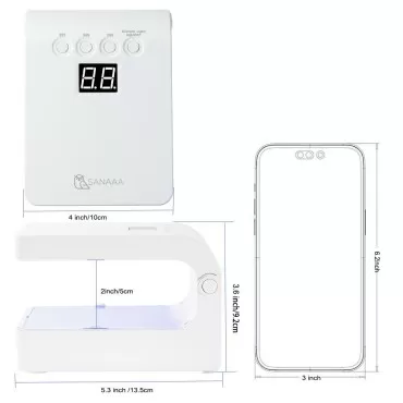 SANAAA UV LED Lamp 48 Watt for UV Resin DIY Nail Art Making, Double-Sided LED UV lamp (White)