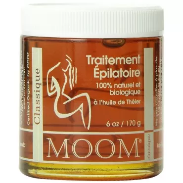 Moom Organic Sugaring Wax (6 oz.) All-Natural Refill for Wax Kit for Hair Removal with Tea Tree Oil & Chamomile - Perfect for Legs, Face, Nose & Eyebrow
