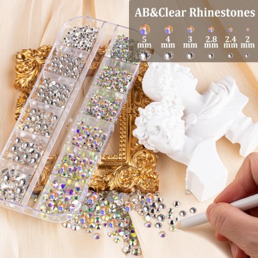 2300pcs Face Gems Flatback Rhinestone for Makeup w...