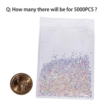 5000Pcs Ultra Mini 1.2mm Diamond DIY Glass Sand Rh...