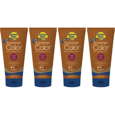 Summer Color Self Tanning Lotion - Deep Dark Color, 6 Ounces each (Value Pack of 4)