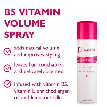 12 Benefits Big Day Hairspray - Volume Spray with ...