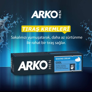 Arko Shaving Cream, Cool, 6 Ounce