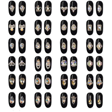48pcs Nail Crystal AB Rhinestones, Nail Diamonds G...