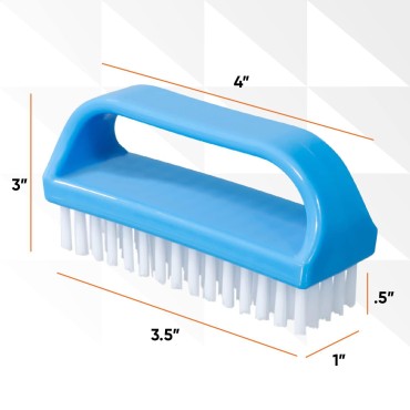 Superio Nail Brush Cleaner with Handle 3 Pack, Dur...