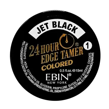 EBIN NEW YORK 24 Hour Colored Edge Tamer 3pack - 0.5 Oz, Jet Black, No Flaking, No Residue, Covers Gray & Roots