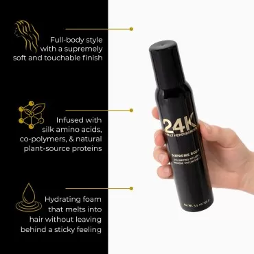 SALLY HERSHBERGER 24K Supreme Body Volumizing Mousse - Luxurious, Weightless Sculpting Foam - Maximum Control And Extreme Flexible Hold - Paraben, Sulphate And Phthalate Free, UV Resistant - 5.5 oz