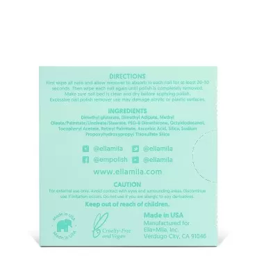 ella+mila Soy Nail Polish Remover Wipes Non-Aceton...