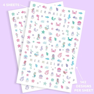 xo, Fetti Kids Mermaid Nail Stickers - 568 Foil De...