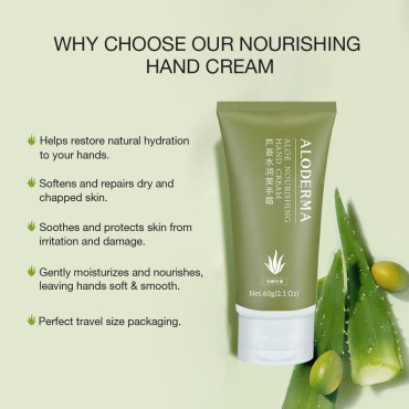 Aloderma Aloe Hand Cream with 66% Organic Aloe Ver...