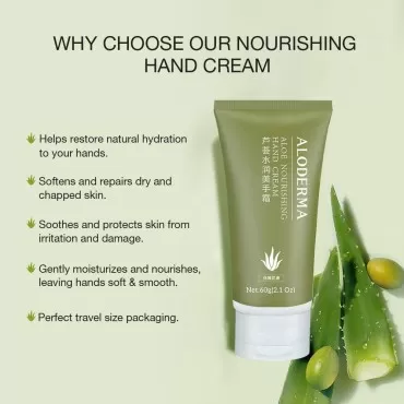 Aloderma Aloe Hand Cream with 66% Organic Aloe Ver...