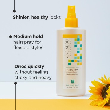 Andalou Naturals Brilliant Shine Hair Spray, Sunfl...