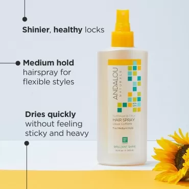 Andalou Naturals Brilliant Shine Hair Spray, Sunfl...