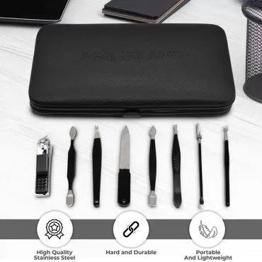 ASH ISLAND Nail Clippers Set - Black Stainless 12 ...