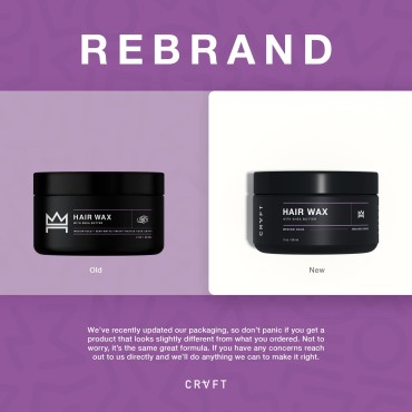 CRVFT Hair Wax 2oz | Medium Hold/Medium Shine | Control Frizz & Catch Flyaways | Ideal for Medium to Long Hair | Reworkable Defining Styler [Heavy] | Made in the USA | Paraben & Sulfate Free [Scented]