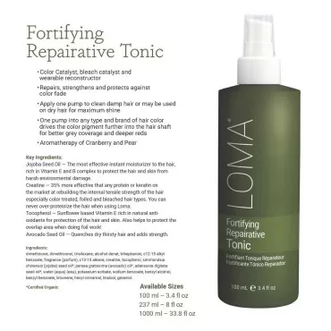 Loma Hair Care Fortifying Repairative Tonic, 33.8 Fl Oz