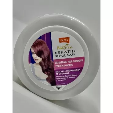 Lolane Natura Keratin Repair Mark for Damaged Hair from Heat and Blow Dry Size 200g...