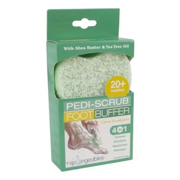 Spongeables Pedi Scrub Foot Buffer 20+, Citron Euc...