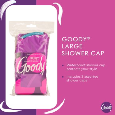 Goody Styling Essentials Shower Cap, 3 Count - Pro...