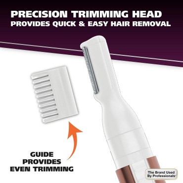 Wahl Clean & Confident Female Battery Pen Trimmer & Detailer with Rinseable Blades for Hygienic Grooming & Easy Cleaning - for Eyebrows, Facial Hair, Bikini Lines, & Other Detailing - Model 5640-2701