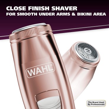 Wahl Pure Confidence Rechargeable Electric Razor, Trimmer, Shaver, & Groomer for Women with 3 Interchangeable Heads - Model 9865-2901V