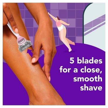 joy Womens Razor Blade Refills, 8 Count, Purple, Lubrastrip to Help Avoid Skin Irritation