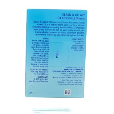 CLEAN & CLEAR Oil Absorbing Sheets 50 Each (Pack of 10)