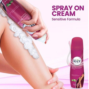 Veet Spray On Hair Removal Cream, 5.1 oz, for Legs & Body (Pack of 2)