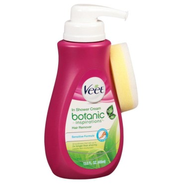 Veet In Shower Hair Removal Cream, Botanic Inspirations, Legs & Body, 13.5 oz (Pack of 6)