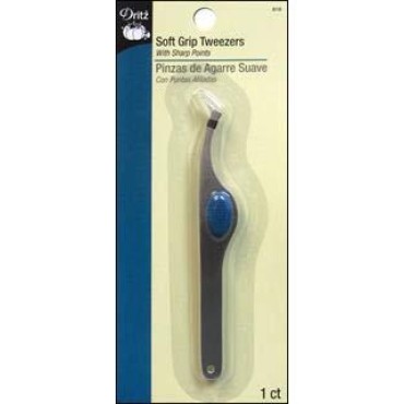 Dritz 818 Soft Grip Tweezers, 4 inches, Silver...