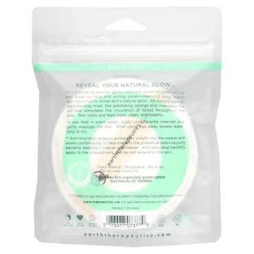 Exfoliating Hydro Sponge, Round, 1 Sponge, Earth T...