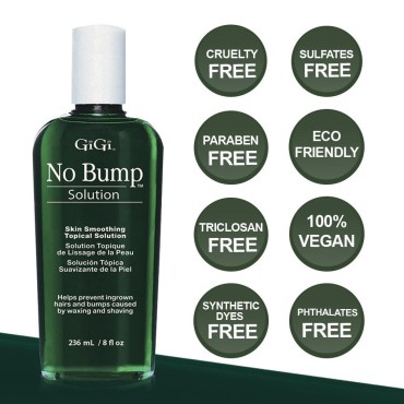 GiGi No Bump Skin Smoothing Topical Solution for after shaving, waxing or laser hair removal treatment 8 fl oz