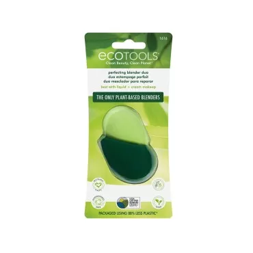 EcoTools Ecofoam Perfect Blender Duo Sponge, Beauty Sponges For Flawless Foundation Coverage, Eco-Friendly Makeup Sponges, Best For Liquid & Cream Makeup Products, Cruelty-Free & Vegan, 2 Piece Set