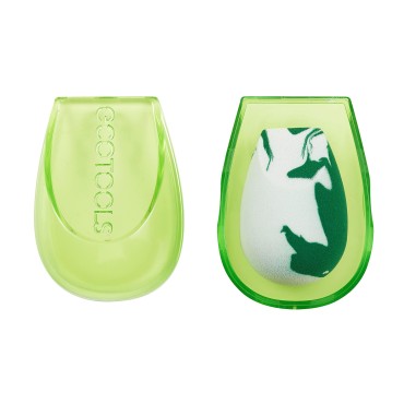 EcoTools Travel Perfecting Sponge Makeup Blender with Case, Beauty Sponge, Protects Makeup Sponge, Cruelty Free, Vegan, Latex Free, and Made With Recycled Materials, 2 Piece Set