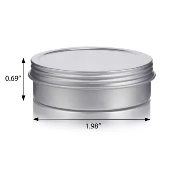 JUVITUS 1 oz Metal Steel Tin Flat Container with Tight Sealed Twist Screwtop Cover (6 pack) + Labels
