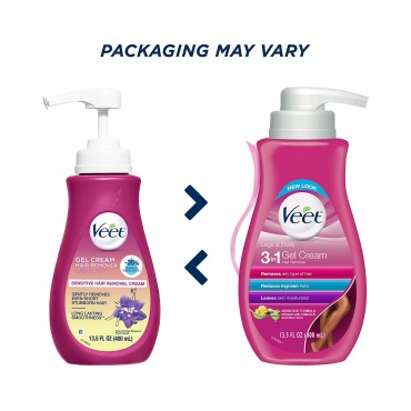 Veet Gel Hair Remover Cream, Sensitive Formula, 13.5 oz (Pack of 5)