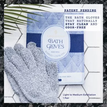 ExfoliatorPlus Bamboo Charcoal Detox Exfoliating Gloves - Hygienic Bath and Shower Gloves Loofah Exfoliating Body Scrubber Exfoliating Glove for Men and Women, Dead Skin Remover for Body - 1Pair Light