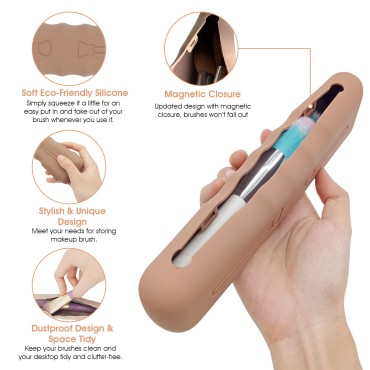 Travel-Friendly Silicone Makeup Case Set - 4 Piece...