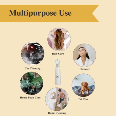 Hair Spray Bottle, Ultra Fine Refillable Water Mister. Designed for 100+ Professional Applications, Hairstyling, Cleaning, misting plants, and Skin Care. Black & White (Pack of 2) 10.14 oz / 300ml